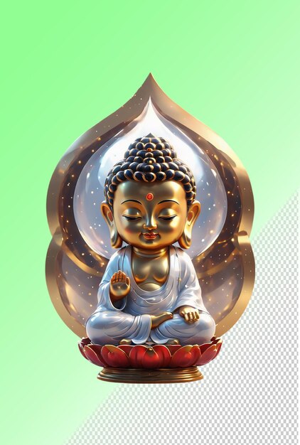 PSD psd 3d-illustratie boeddha geïsoleerd op doorzichtige achtergrond