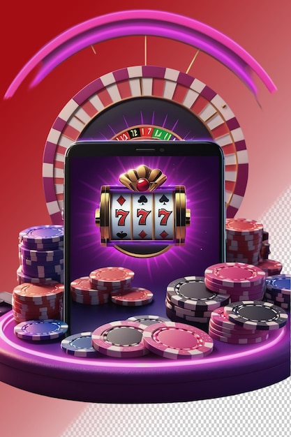 Psd 3d illustratie casino geïsoleerd op transparante achtergrond