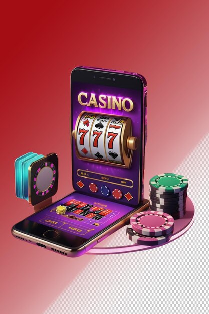 PSD psd 3d illustratie casino geïsoleerd op transparante achtergrond