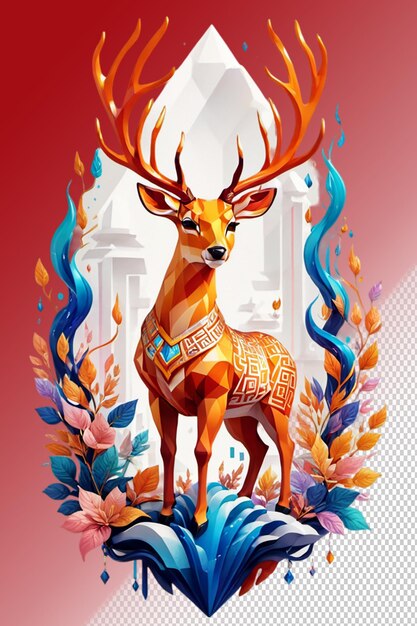 PSD psd 3d-illustratie deer geïsoleerd op een doorzichtige achtergrond