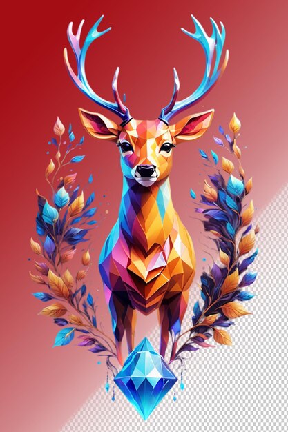 PSD psd 3d-illustratie deer geïsoleerd op een doorzichtige achtergrond