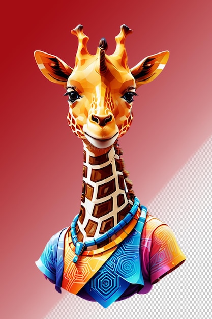 PSD psd 3d-illustratie giraffe geïsoleerd op doorzichtige achtergrond