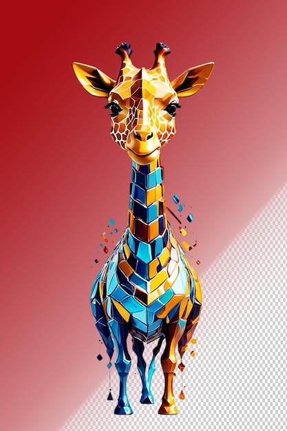 PSD psd 3d-illustratie giraffe geïsoleerd op doorzichtige achtergrond