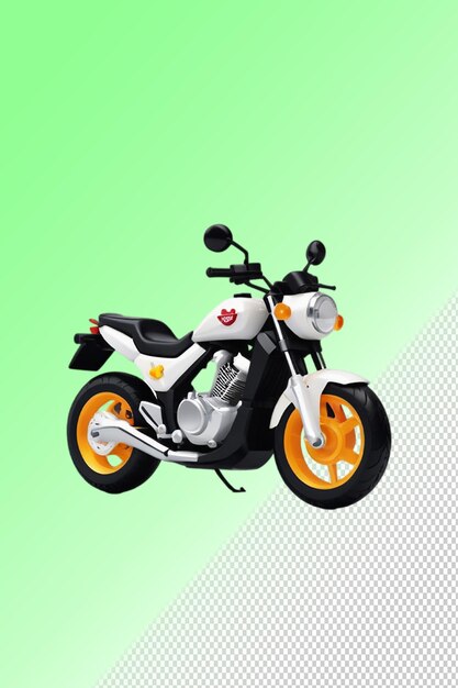 PSD psd 3d-illustratie motorbike geïsoleerd op doorzichtige achtergrond