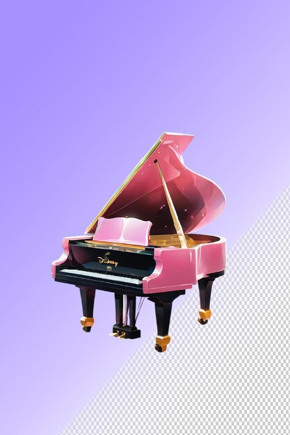 Psd 3d-illustratie piano geïsoleerd op doorzichtige achtergrond