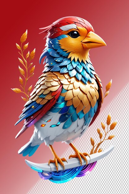 PSD psd 3d-illustratie sparrow geïsoleerd op transparante achtergrond