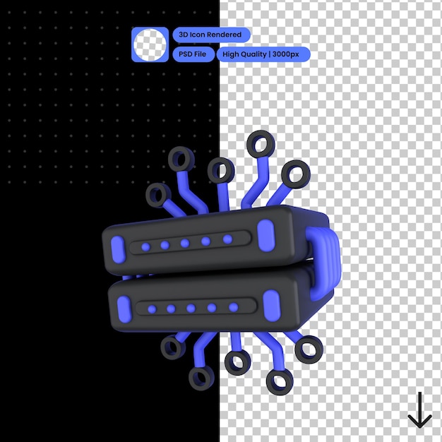 PSD 3D-illustratie van de gegevensverbinding