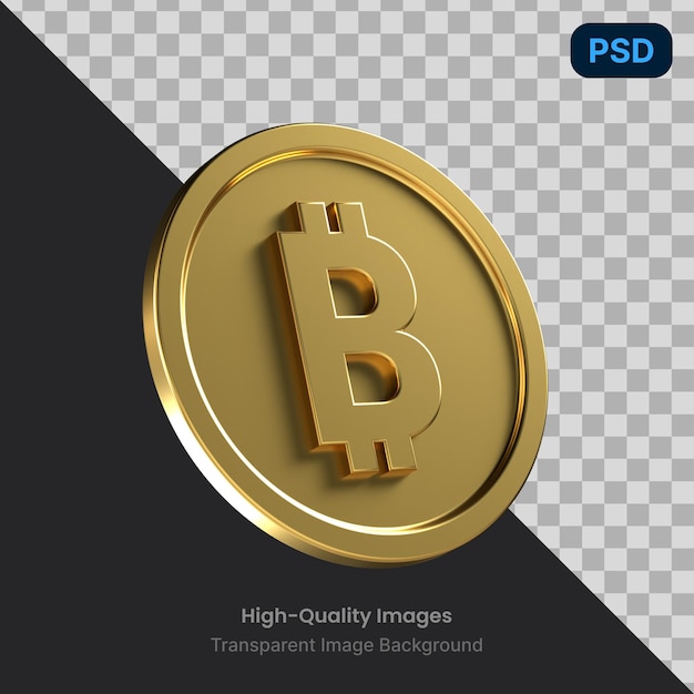 Psd 3d illustratie van een BitCoin