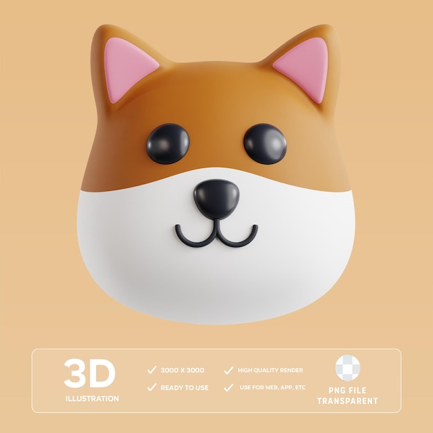 PSD 3D-illustratie van een hond