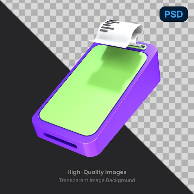 Psd 3d illustratie van een kaartmachine