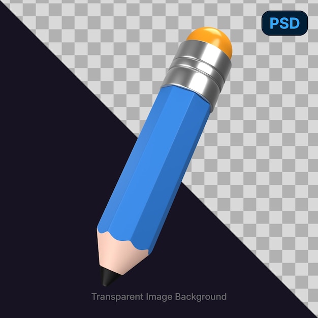 PSD 3d illustratie van een potlood