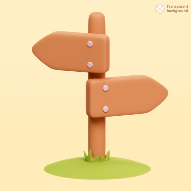 PSD 3d illustratie voorziet in het bos van wegwijzers