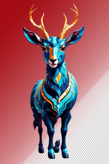 Psd 3d illustration antelope isolated on transparent background