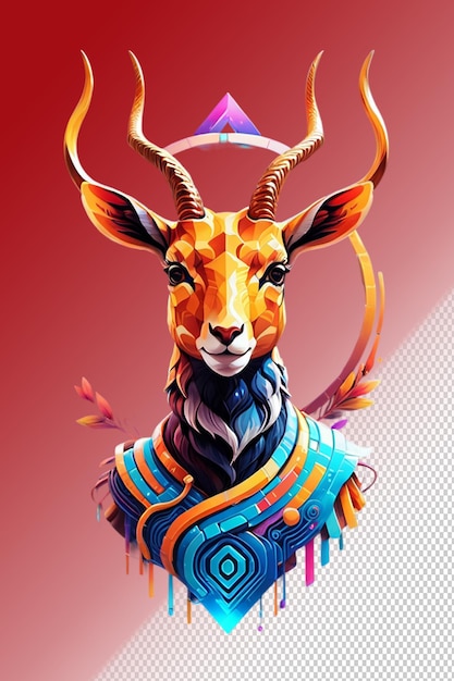 Psd 3d illustration antelope isolated on transparent background