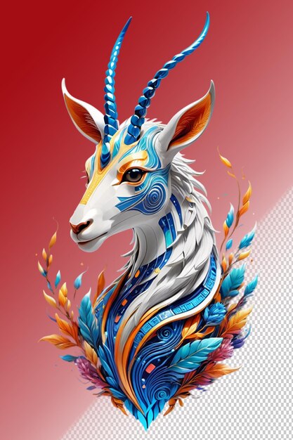 Psd 3d illustration antelope isolated on transparent background