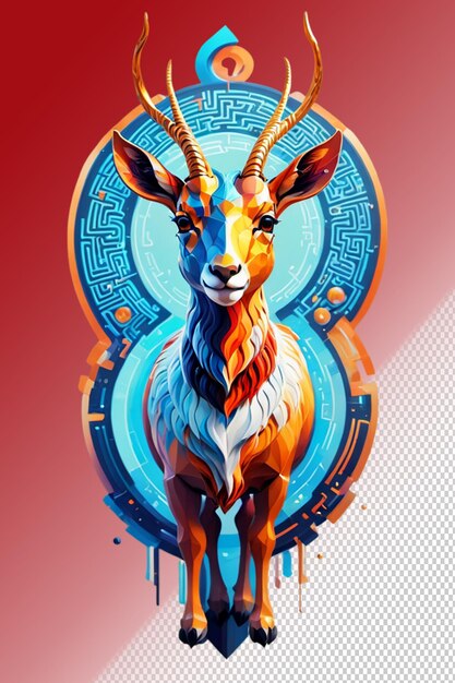 PSD psd 3d illustration antelope isolated on transparent background