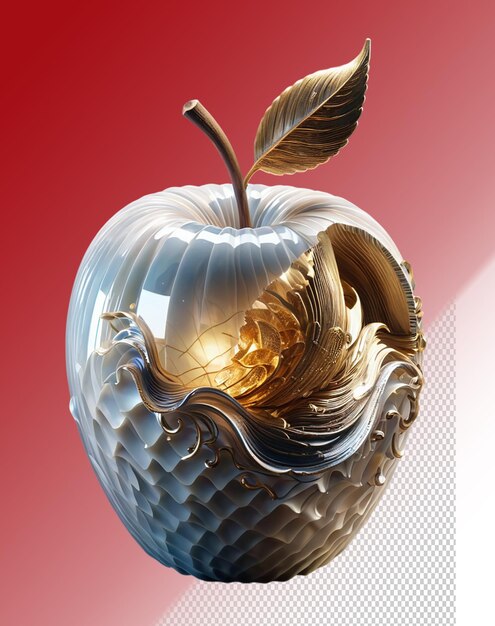 Psd 3d illustration apple isolated on transparent background