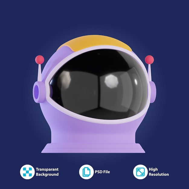 PSD 3d illustration of astronaut helmet