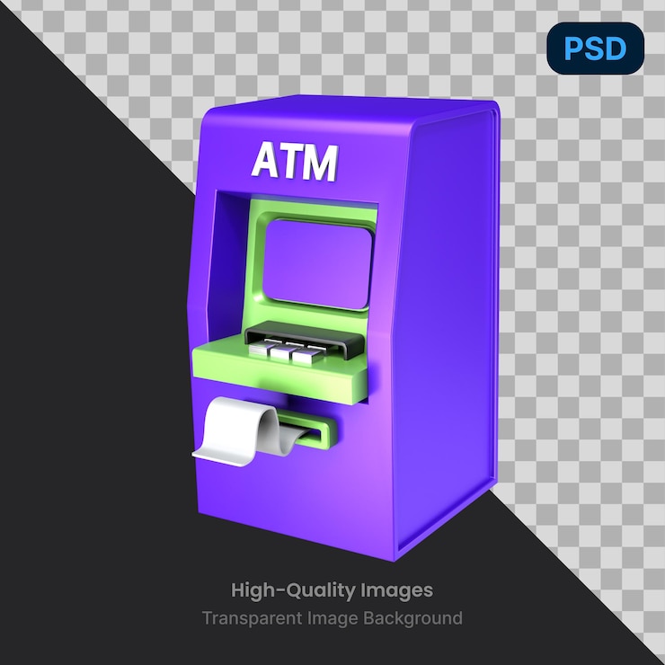 PSD psd 3d illustration of a atm