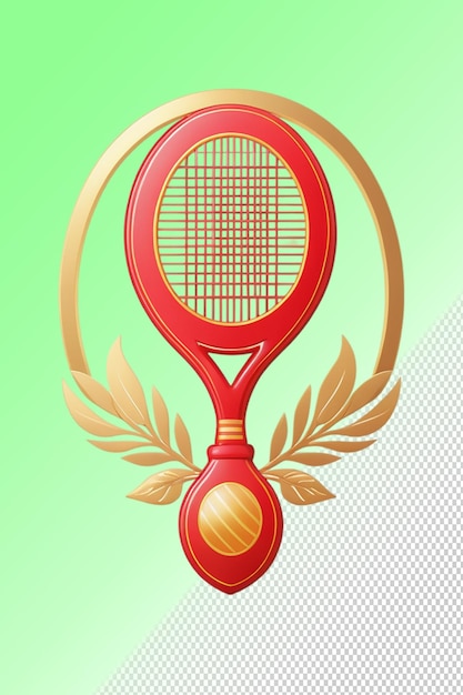 PSD psd 3d illustration badminton racket isolated on transparent background