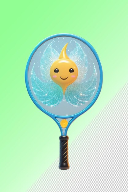 PSD psd 3d illustration badminton racket isolated on transparent background