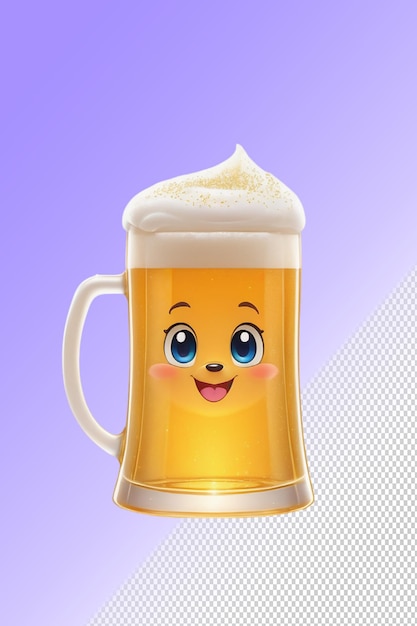 PSD psd 3d illustration beer isolated on transparent background