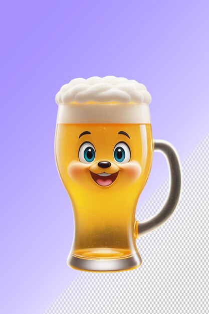 PSD psd 3d illustration beer isolated on transparent background