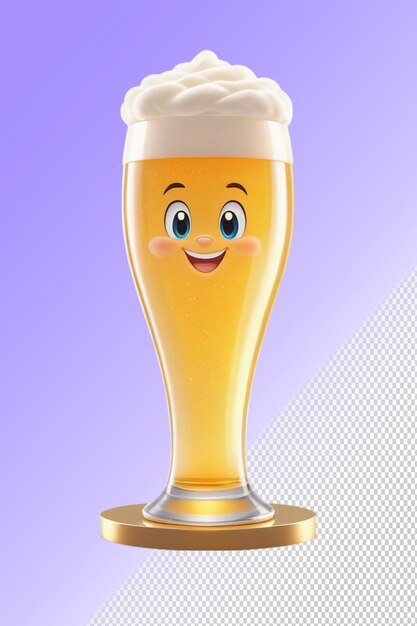 PSD psd 3d illustration beer isolated on transparent background