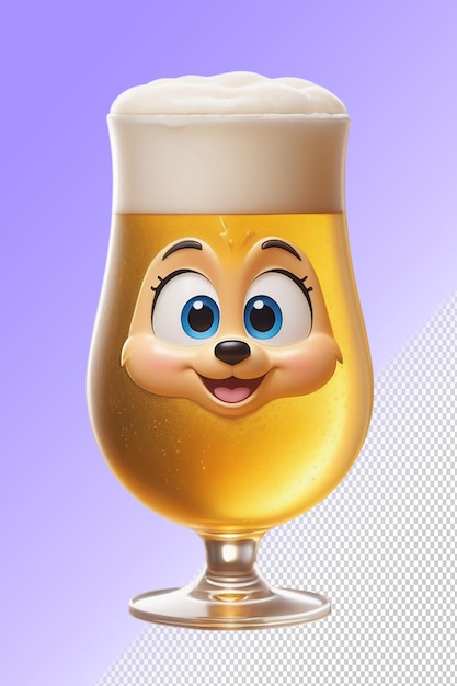 Psd 3d illustration beer isolated on transparent background