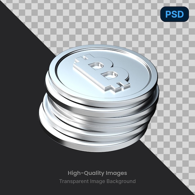 Psd 3d illustration of a BitCoins