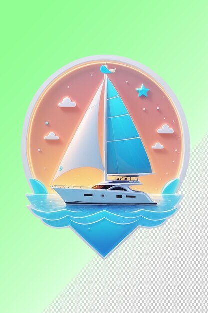 Psd 3d illustration boat isolated on transparent background