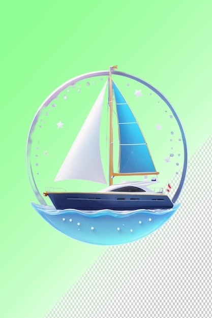 Psd 3d illustration boat isolated on transparent background