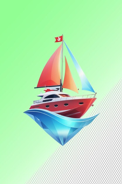 Psd 3d illustration boat isolated on transparent background