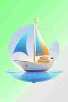 PSD psd 3d illustration boat isolated on transparent background