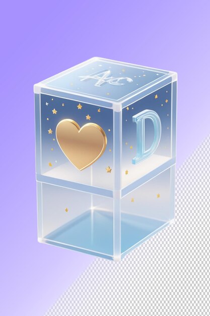 Psd 3d illustration box isolated on transparent background