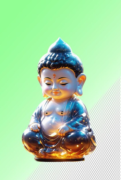 Illustrazione psd 3d di buddha isolato su uno sfondo trasparente