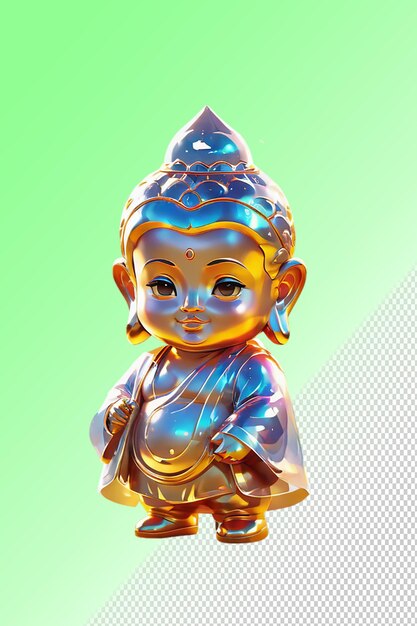 Psd 3d illustration buddha isolated on transparent background