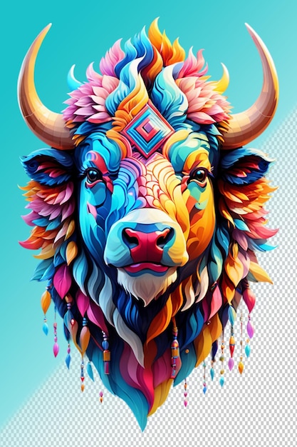 PSD illustrazione psd 3d buffalo isolato su sfondo trasparente