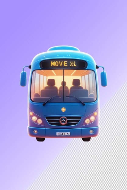 PSD psd 3d illustration bus isolated on transparent background