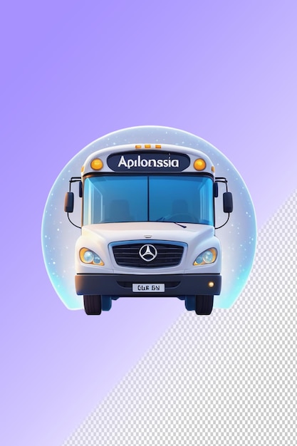 PSD psd 3d illustration bus isolated on transparent background