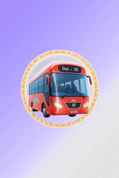 PSD psd 3d illustration bus isolated on transparent background