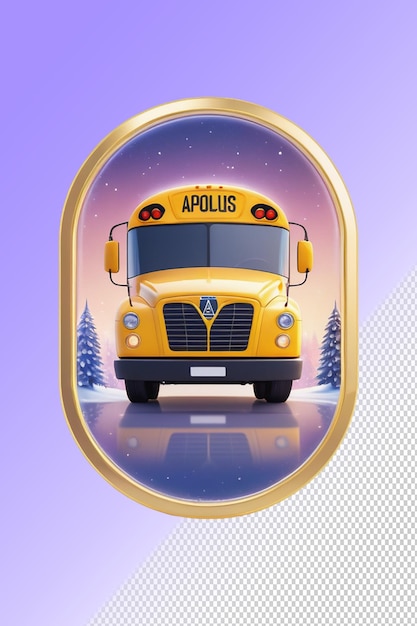 PSD psd 3d illustration bus isolated on transparent background