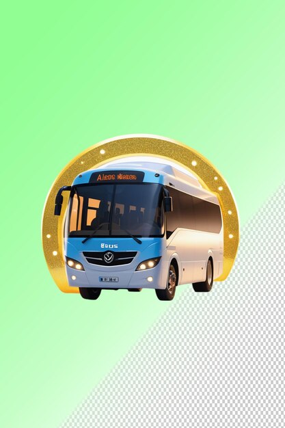 PSD psd 3d illustration bus isolated on transparent background