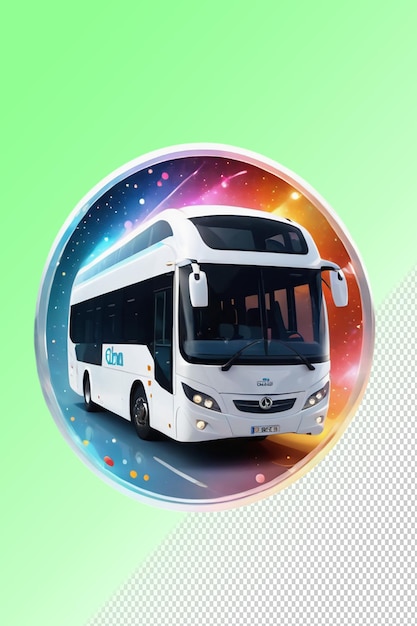 PSD psd 3d illustration bus isolated on transparent background