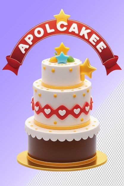 PSD psd 3d illustration cake isolated on transparent background