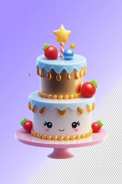 PSD psd 3d illustration cake isolated on transparent background