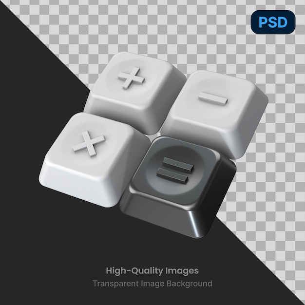 PSD psd 3d illustration of a calculator