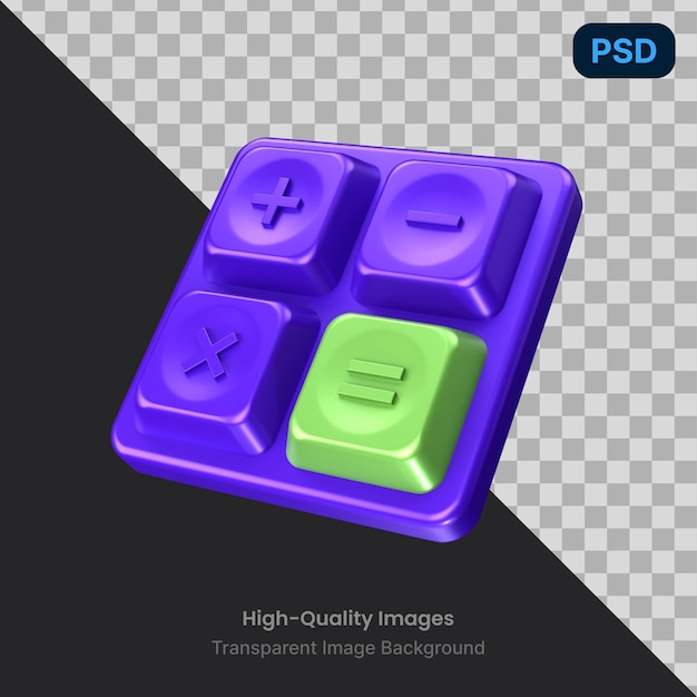 psd 3d illustration of a calculator