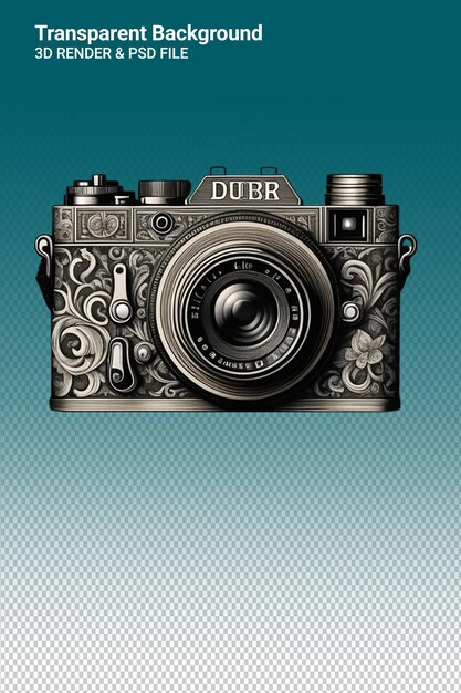 PSD psd 3d illustration camera isolated on transparent background