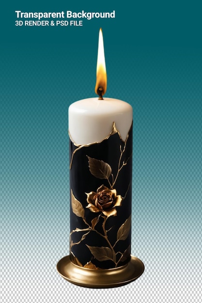 PSD psd 3d illustration candle isolated on transparent background